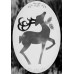 4" x 6" Oval Reindeer | (Static Cling)