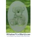 4" x 6" Oval Teddy Bear Etched Glass Decal | (Static Cling)