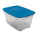 20 Quart	Storage Tote with Clear Base and Aqua Lid