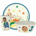Zak Designs CoComelon Kids Dinnerware Set 3 Pieces, Durable and Sustainable Melamine Bamboo Plate, Bowl, and Tumbler are Perfect For Dinner Time With Family (JJ, Cody, Nina)