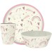 Zak Designs Kids Dinnerware Set 3 Pieces, Durable and Sustainable Melamine Bamboo Plate, Bowl, and Tumbler are Perfect For Dinner Time With Family (Fanciful Unicorn)