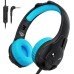 ZIUMIER Kids Headphones, with Microphone, 80/90dB Volume Limiter, Audio Sharing Port, 3.5mm Wired Toddler Headphones for School Travel