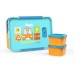 Zak Designs Blippi Reusable Plastic Bento Box with Leak-Proof Seal, Carrying Handle, Microwave Steam Vent, and Individual Containers for Kids' Packed Lunch (3-Piece Set)