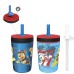 Zak Designs PAW Patrol Kelso Tumbler Set, Leak-Proof Screw-On Lid with Straw, Bundle for Kids Includes Plastic and Stainless Steel Cups with Additional Sipper (Paw Patrol- 3pc)15 fl oz