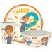 Zak Designs Blippi Kids Dinnerware Set 3 Pieces, Durable and Sustainable Melamine Bamboo Plate, Bowl, and Tumbler are Perfect For Dinner Time With Family (Blippi, TABBS)