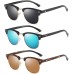 3 Pack Polarized Sunglasses for women men Horn Rimmed UV400 Glasses Retro Semi Rimless