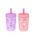 Zak Designs Gabby's Dollhouse Kelso Toddler Cups For Travel or At Home, 15oz 2-Pack Durable Plastic Sippy Cups With Leak-Proof Design is Perfect For Kids Cakey Cat, Mercat