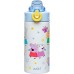 Zak Designs Peppa Pig Sage Kids Water Bottle For School or Travel, 14oz Stainless Steel Water Bottle With Straw, Handle, and Leak-Proof, Pop-Up Spout Cover (Peppa & Friends)